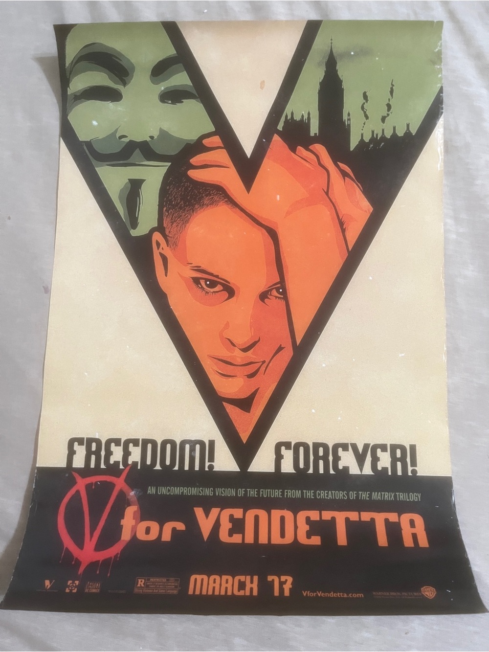 V for Vendetta Movie Poster 2006 (Last one) 11.5x17 Vintage Retro